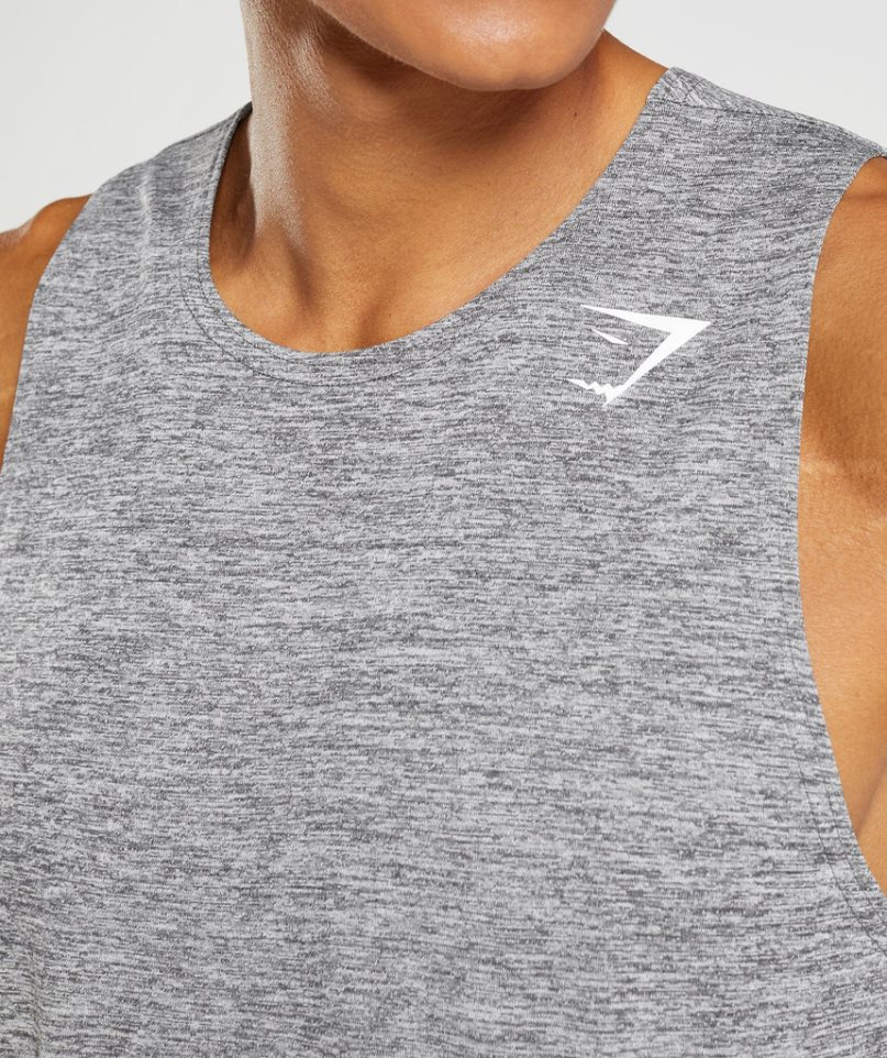 Men's Gymshark Arrival Slim Marl Tanks Grey | NZ 5CFGBA